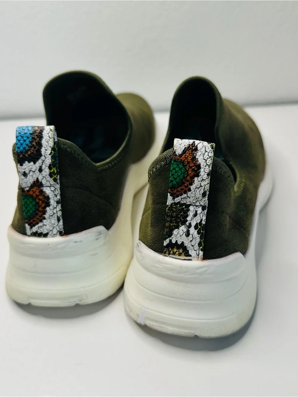 Seven 7 Green Micro Suede Electra Slip On Sneakers Size 8